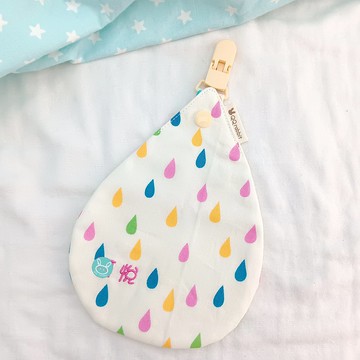 彩色雨滴-3色可選。附夾水滴造型雙面純棉手帕 (可繡名字)