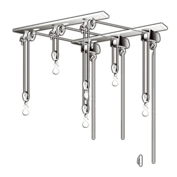 雙手萬能 三桿式昇降晾衣架  68 x 5.3 x 5.7cm  不鏽鋼