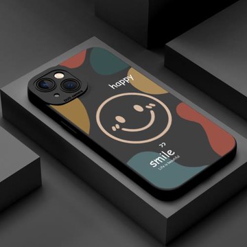 適用于蘋果14promax手機殼新款iphone13高級感11pro卡通12撞色笑臉8plus創意7男x個性xs女款xr情侶max保護套