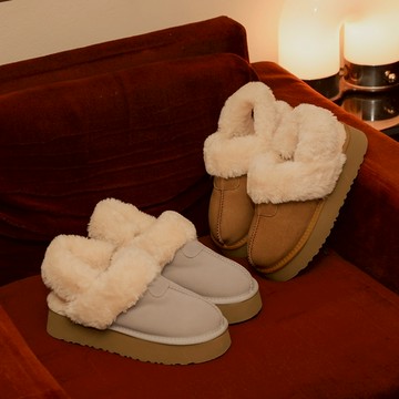 AIR SPACE 2WAY保暖毛絨雪靴拖鞋(杏/駝) 女鞋 現貨