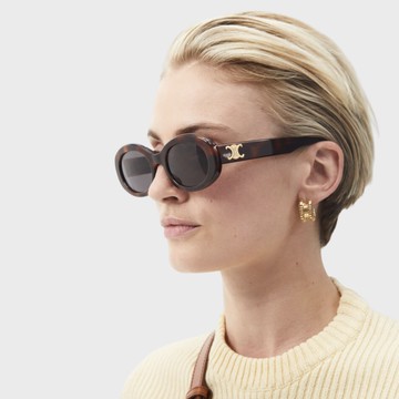 【CELINE】凱旋門橢圓膠框太陽眼鏡(CL40194U-53A)