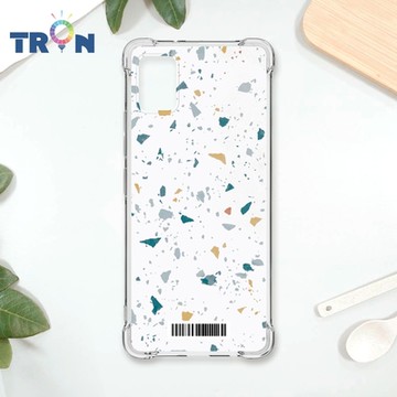 TRON 三星 A51 彩色幾何小磨石子A款 四角防摔載具殼 軟殼 手機殼