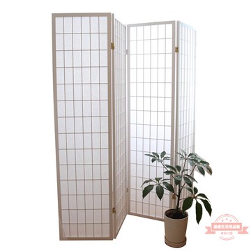 白色日式樟子格無紡布實木屏風玄關酒店折疊隔斷攝影棚背景茶室