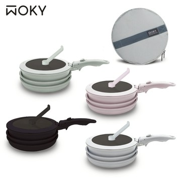 【WOKY 沃廚】TICERA®系列塔塔鍋 -可疊不沾鍋 (含可拆式把手)