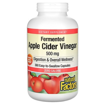 Natural Factors, 蘋果醋，500毫克，360粒膠囊