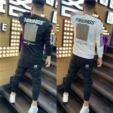 秋季青年衛衣男裝時尚圓領修身打底衫長袖新款休閑百搭上衣服外套