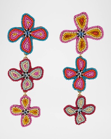 Palma Asymmetrical Floral Earrings