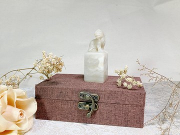 手工刻印客製單章 • 姓名方章 • 溫潤雪白 • 老撾石印章