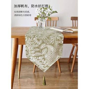 美式小清新桌旗防水植物花卉ins復古餐桌茶幾裝飾布藝玄關柜蓋定