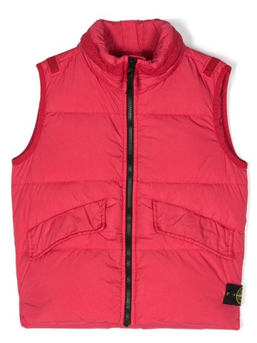 Stone Island Junior - Compass-badge padded gilet - kids - Polyamide/Polyamide/Polyurethane Resin/Polyester/Down/Feather - 12 - Red