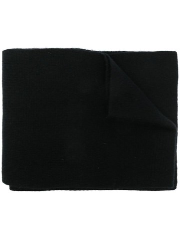 Yves Salomon - knitted logo-patch scarf - unisex - Cashmere/Wool - M - Black