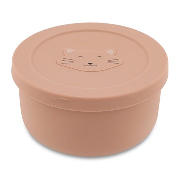 比利時 Trixie - 動物造型矽膠附蓋餐碗-甜笑貓咪