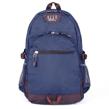 ELLE Active 格紋系列-後背包-大-深藍色
