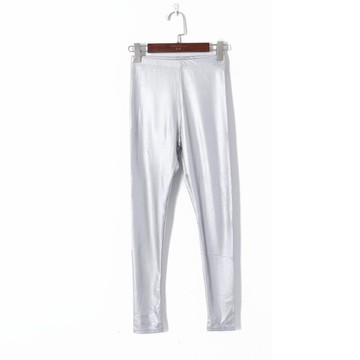 春季新款女裝時尚歐美風松緊高腰修身顯瘦彈力PU皮打底褲