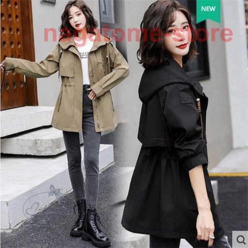 トレンチコート レディース スプリングコート 春服 フード付き ジャケット カジュアル 春 コート 代 30代 40代 50代 通販 Lineポイント最大0 5 Get Lineショッピング