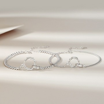 【巴黎精品】現貨+預購 頂級925純銀手鍊情侶手鏈女首飾情人節禮物-荊棘莫比烏斯情侶手鍊男女飾品a1li21