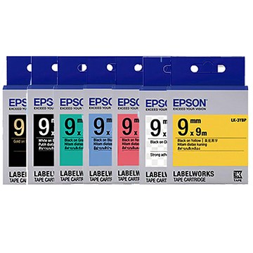 EPSON 9mm 一般/透明/高黏性系列 防水 標籤帶 LC/LK 3WBN/3WRN/3RBP/3YBP/3GBP/3LBP/3BKP/3WBW 三捲入
