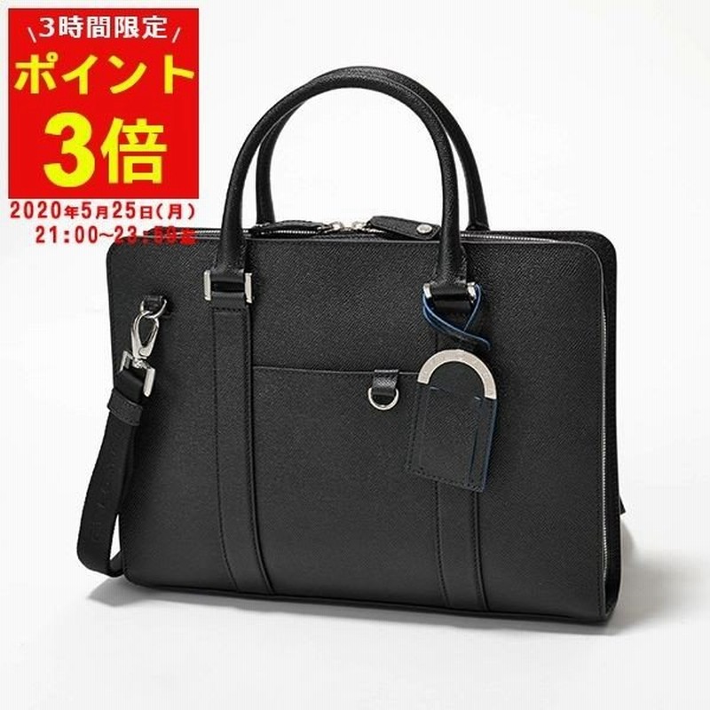 Bvlgari ブルガリ Man レザー ビジネスバッグ ブリーフケース ショルダーバッグ Black Palladium 鞄 メンズ 通販 Lineポイント最大0 5 Get Lineショッピング