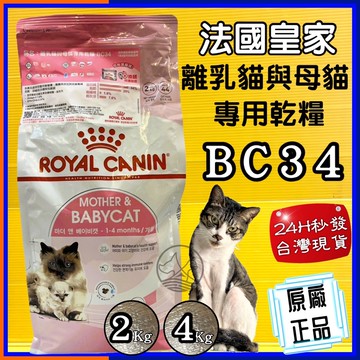 ✪四寶的店n✪附發票~法國 皇家➤BC34 離乳貓專用 4公斤/包➤2公斤 ROYAL CANIN 貓 飼料 乾糧  懷孕母貓 1-4齡幼貓