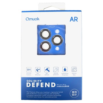amuok 艾默克 AR航太合金鏡頭膜 3顆 AR鏡頭環 防塵防水 9H鑽石硬度  iPhone 15 Pro / 15 Pro Max  1組