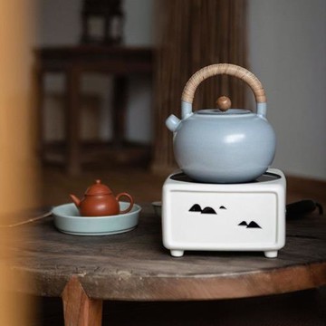 梵山堂陶壺蘇打釉山楂紅老巖泥煮茶陶壺中式復古純手工陶壺電陶爐