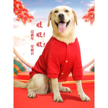 大型犬新年狗狗衣服秋冬裝金毛拉布拉多柴犬阿拉斯加過年喜慶冬季