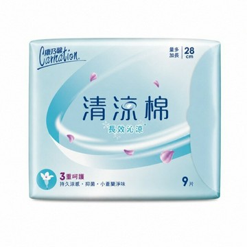 康乃馨清涼棉長效沁涼衛生棉28cm9片