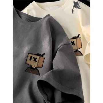 品牌外貿專柜撤回尾貨~美式潮牌純棉短袖t恤男女oversize寬松上衣