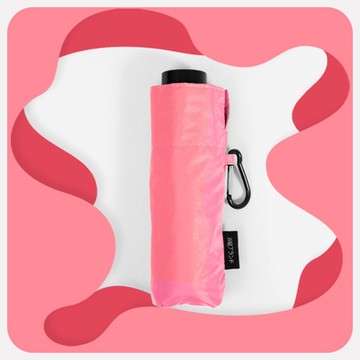 雙龍牌 超輕巧降溫抗uv黑膠五折傘可勾掛晴雨傘迷你口袋傘氣球傘B6375_甜心粉