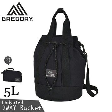 【GREGORY 美國 5L Ladybird 2WAY Bucket兩用水桶包《瑪瑙黑》】131369/圓筒型側背包/隨身包