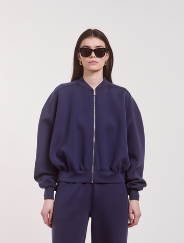 Classic Lounge Zip Jacket in Summer Navy - TENCEL Ninety Percent