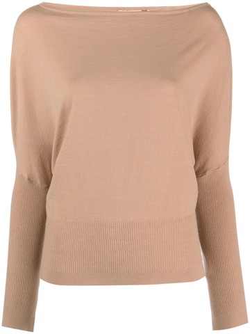 Simkhai - off-shoulder wool-blend jumper - women - Wool/TENCEL™/Polyester - L - Brown