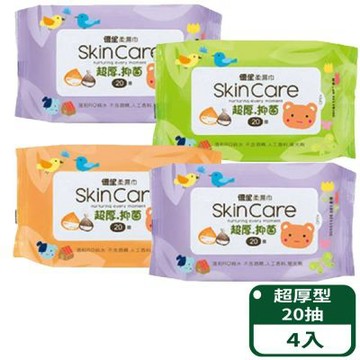 【優生】超厚型抗菌柔濕巾 20抽/包 4包組
