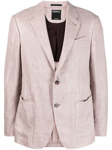 Zegna - tailored single-breasted blazer - men - Wool/Silk/Linen/Flax/Polyamide/Elastane/Cupro - 48 - Neutrals