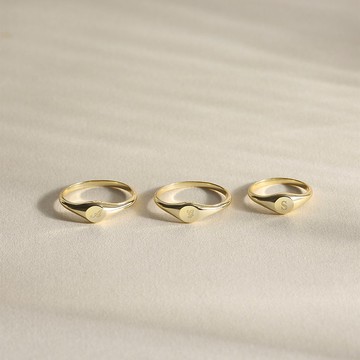 客製化禮物 925銀鍍18k金精緻通勤風戒指 可訂製字母疊戴戒指