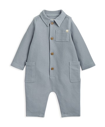 灰藍詩集-長袖連身兔裝9-12m