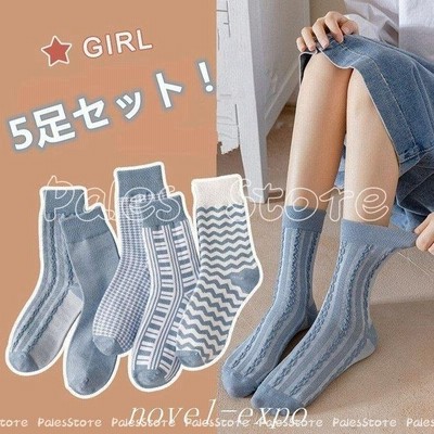 ソックス チェック柄 レディース 5足 靴下 ギンガムチェック クルーソックス 女子 大人 森ガール くつした 秋 冬 通販 Lineポイント最大get Lineショッピング