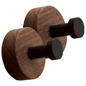 小麥購物 胡桃木掛鉤 L327  2個  胡桃木黑色