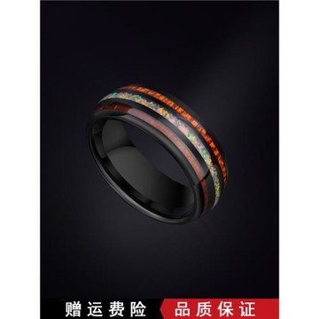 輕奢男士戒指ins潮男款個性相思木食指指環澳寶小眾設計刻字禮物