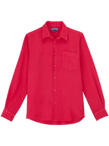 Vilebrequin - logo-embroidered linen shirt - men - Eco Linen - XXXL