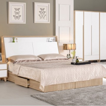 Boden-艾爾巴5.2尺雙人床組(床頭箱+抽屜床底)(不含床墊)