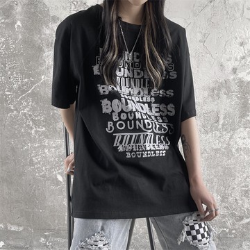 FINDSENSE X 韓潮 街頭 字母印花 寬鬆 時尚男T 中性情侶款 短袖T恤