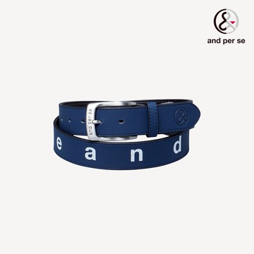 【and per se】男款深藍色印花LOGO易搭配可剪裁皮帶 DGT02414