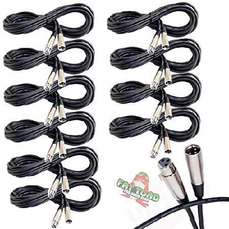 Fat Toad Microphone Cables (10 Pack) 20ft Professional Pro Audio XLR Mic Cord Patch with Female ＆ Male Connector 20 AWG Shielded Wire ＆ Balanced f