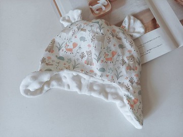 【5日內出貨】3日內出貨 寶寶遮耳熊帽 歪頭熊 彌月禮物 飛行