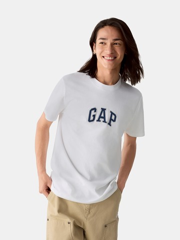 男女同款 Logo純棉刺繡圓領短袖T恤-白色