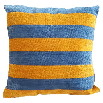 小丑紋橫條抱枕套  45 x 45cm  藍黃跳色