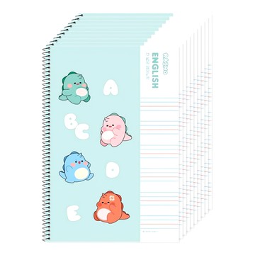 POPO FANCY Raino 小學生線圈英文筆記本  10本  薄荷綠