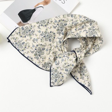 【唯家】臺灣出貨 2025新款 春夏絲巾 全棉絲巾 絲巾 方巾 百搭絲巾 裝飾領巾 高級感 印花頭巾 高品質 小方巾