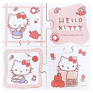 U-House 樺新 HELLO KITTY拼圖杯墊組  10 x 10cm  可愛日常  1組